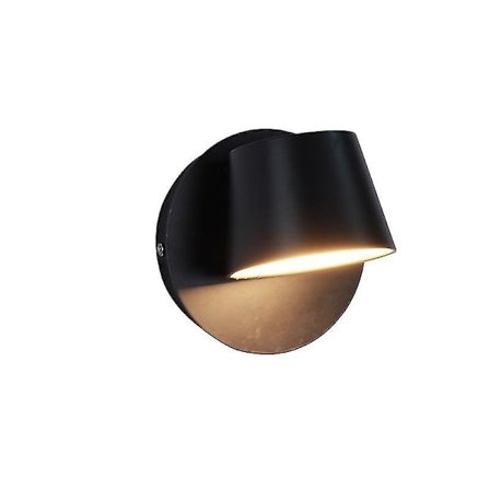 Drejelig Stikkontakt Vægslampe Sort Vægskål Med Afbryder Led Belysning