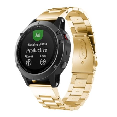 För Garmin Fenix ​​5X 3-pärlor i rostfritt stål watch