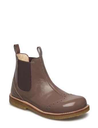 Booties - Flat - With Elastic Boots Støvler Brun ANGULUS