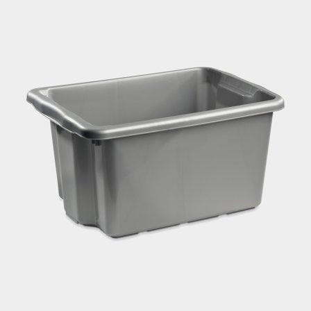 Caja de almacenamiento Nordiska Plast Nordic, plata, 500 x 365 x 260 mm, 33 litros
