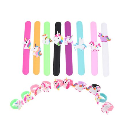 18 kpl Lasten Rannekoru Yksisarvinen Rannekorut Sormus Koriste Silikoni Rannekoru Sormussetti Lahjoihin Syntymäpäiväjuhliin Ja Koulupalkintoihin (