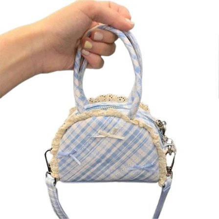 Rutig Mini Crossbody-taske til kvinder - Læbestifttaske med stor kapacitet, trendy afslappet taske til shopping