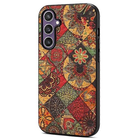 Til Samsung Galaxy S25 Etui Blomsterprint PU Læder+PC+TPU Telefoncover
