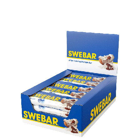 Proteinbars Dalblads 15 x Swebar Proteinbar 55 g, Cocos - Bodyman.dk