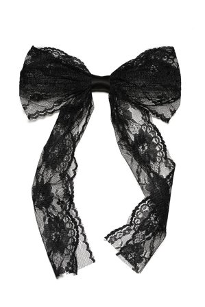 KICKS Beauty Lace Bow Black, Hår, Hårpynt, Hårklemmer