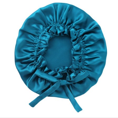 Justerbar silkesøvnhue til langt hår, 100% silkehue