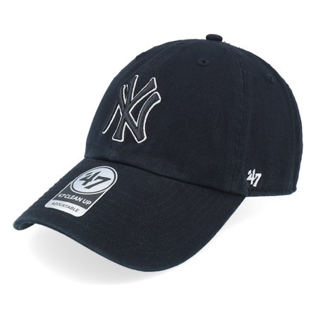 47 Brand - MLB Black unconstructed Czapka Z Daszkiem - New York Yankees Clean Up Black Dad Cap @ Hatstore