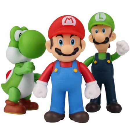 3 stk sett Super Mario Bros Anime Figur Pvc Modell Leketøy