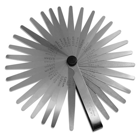 Konisk bladmått, 32 blad 0,001-0,04 tum/0,03-1,00 mm Dubbelmärkta tum- och metriska bladmått