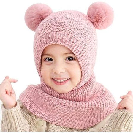 Varm vintermössa med dubbla tofsar för barn, 48-52 cm