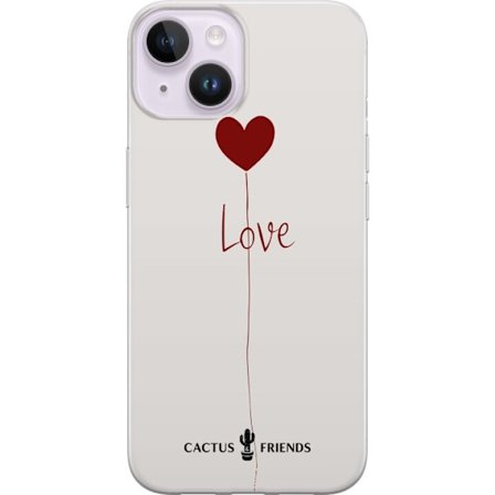 Kompatibelt Mobildeksel til Apple Apple iPhone 15 Plus Cactus and Friends - Love Balloon Minimal