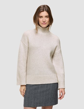 Shaping New Tomorrow - Damen - Chunky Soft Wool Knit Turtleneck - Sugar Melange - Größe XL