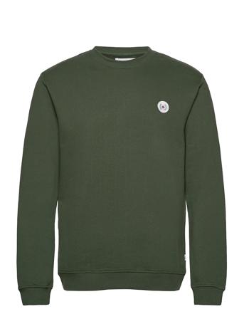 Our Braxy Patch Crew Sweat-shirt Genser Grønn Woodbird