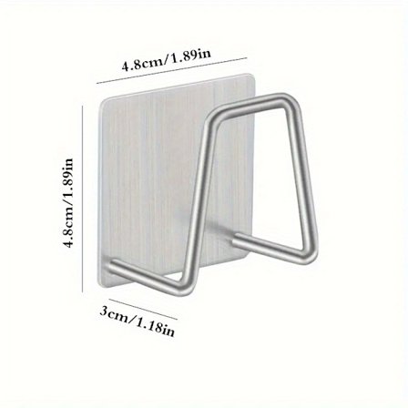 1 stk. Svampeholder i rustfrit stål til vask - Vægmonteret dobbeltkrog til svampe og småt værktøj