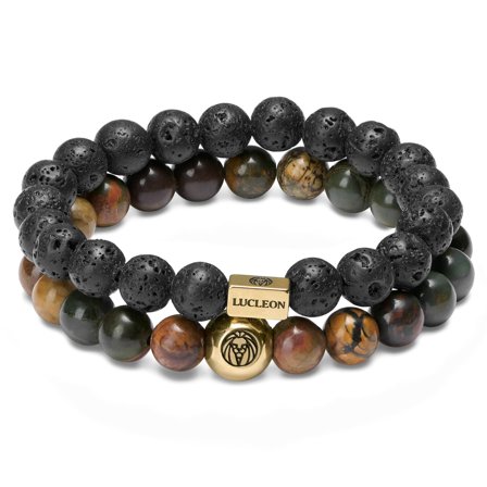 Miro Armbånd av Naturstein og Lavastein for menn - Perlearmbånd