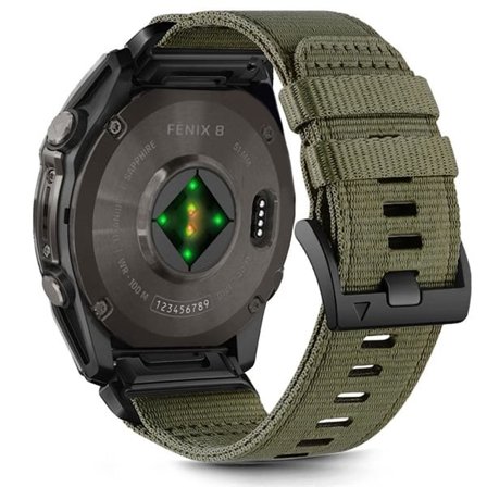 Tech-Protect Nylon hihna Garmin Fenix 5X / 5X PLUS / 6X / 6X PRO / 7X / 8 (51 mm) - vihreä