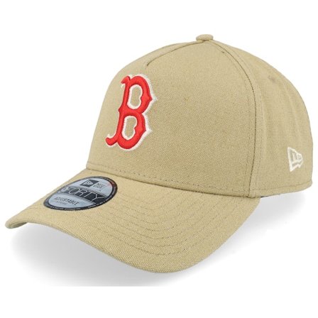 New Era - MLB Beige adjustable Cap - Boston Red Sox Canvas Logo Essentials Khaki A-frame Adjustable @ Hatstore