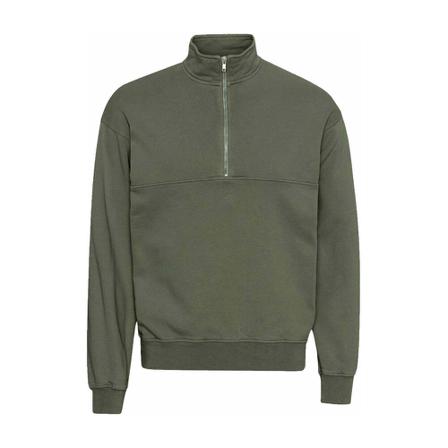 Colorful Standard, Sudadera Organic Quarter Zip Groen, Heren, Maat:S