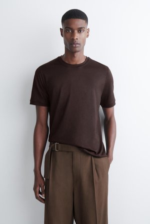 COS Lightweight Wool T-Shirt in Brown - Men