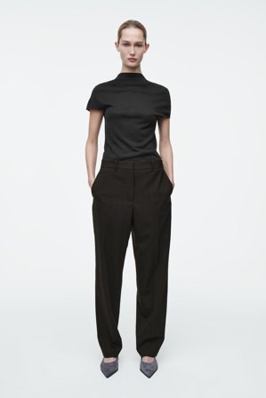 COS Women's Pantaloni Sartoriali Fluidi In Lana in Marrone