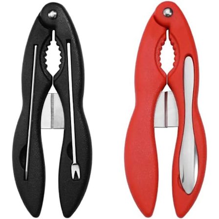 Sjømatverktøy, Krabbe- og Hummerverktøy, Krabbe- og Hummerverktøy, Sjømatfesttilbehør, Krepskoketilbehør, Rød+Svart