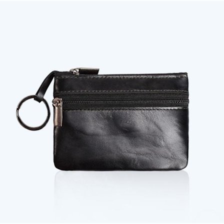 (Svart) Lær Herre Skuff Punger Myntpung, Mynt Holder, Kontanter Endre Lommebok, Nøkkelholder, Penger Pung, Ke