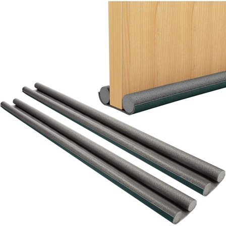 Dobbeltdørs trekkstopper for dør, vindtett for dør, anti-kald dørtetning, vaskbar og kuttbar for anti-støy anti-mus og insekt