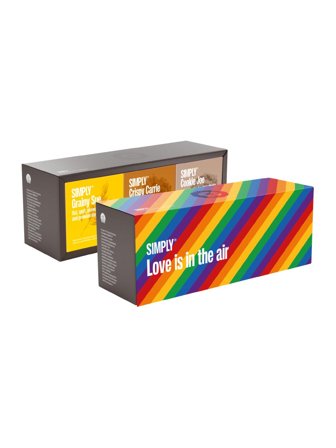 Simply ChocolateSIMPLY giftbox with 3 cubes with single wrapped praline in 3 flavors 0.27kg