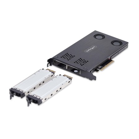 StarTech DUAL M.2 NVME SSD TO PCIE X8 - REMOVABLE MOBILE RACK/BACKPLANE INT