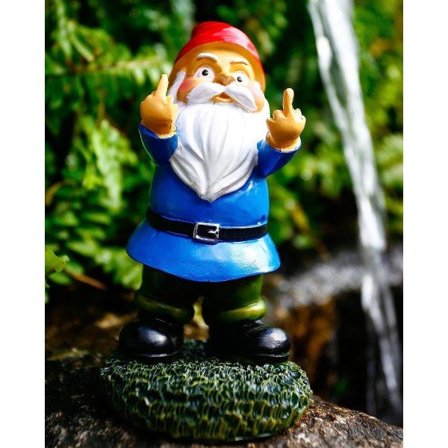 Hauskat puutarhatontut Värikkäät puutarhakoristeet Kaksinkertainen keskisormi Ulkona tuhma hartsihaltijahahmo Lahja 13,97 cm