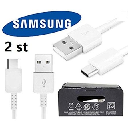 Två (2) st original Samsung USB-C datladdningskablar