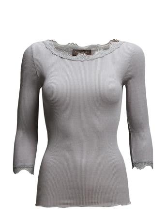 Silk T-Shirt Boat Neck Regular W/Vi T-shirts & Tops Long-sleeved Grå Rosemunde