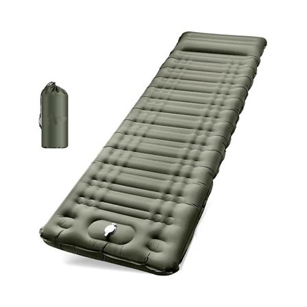 Selvopustelig Campingmåtte, Sammenfoldelig Udendørs Måtte, Ultralet Vandafvisende Sovemåtte med Fodpumpe_TF_TF