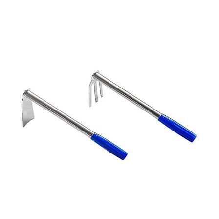 2-delt hagesett i rustfritt stål, kombinasjonssett med hagehakke og rive EIL