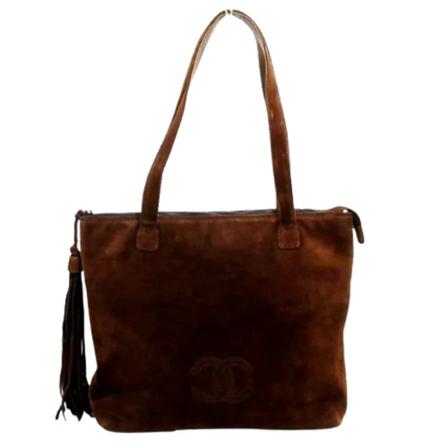 Chanel Vintage, Pre-owned Suede Shoulder Bag Bruin, Dames, Maat:ONE Size