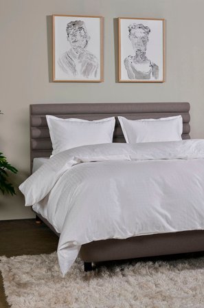 Tempur - Påslakan satin luxe jacquard - Vit - Påslakan - 150X210 - Från Homeroom