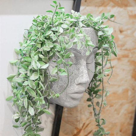 Resin Væghængende Ansigt Plantepot Monteret Blomst Hjem Decor