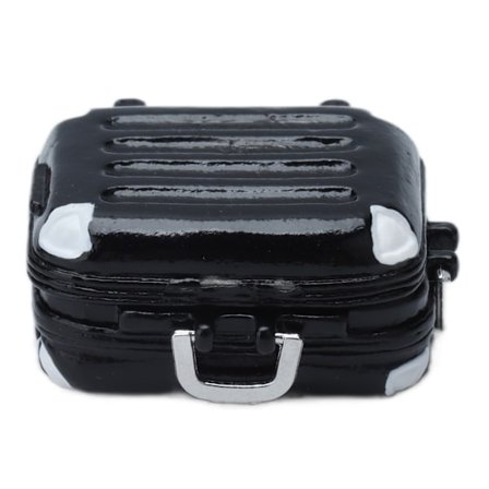 Mini reise hard koffert søt simulering liv scene dukker reise koffert for dukkehus svart