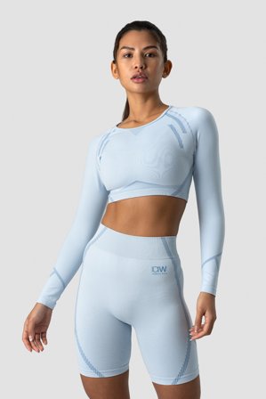 ICANIWILL - Blick Seamless Crop top Light Blue - Pitkähihaiset - Naiset - Treenivaatteet ICIW:ltä