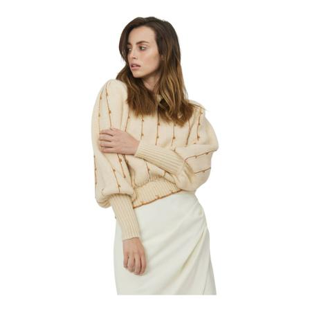 Silvian Heach - Stickade Tröjor & Koftor - Beige - Dam - Storlek: 2xs, Dam, Storlek: 2XS