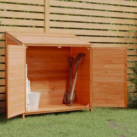 Vidaxl Trädgårdsbod Brun 102x52x112 Cm Massivt Granträ Brun