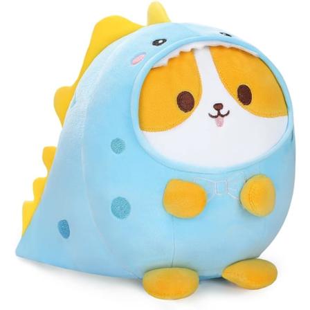 Xishao Cute Cat Bee Plys Pude 8" Killing Honningbi udstoppede dyr, Blød Kawaii Cat Plys med Bee Outfit Kostume Gave til børn Cat Bee - Corgi Dino