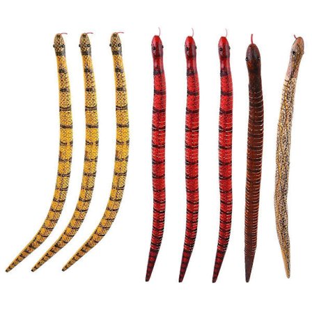 8 kpl Halloween-koriste joustava nivelletty puinen todenmukainen käärmelelu lapsille[D]