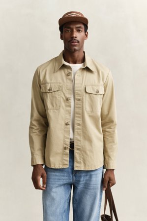 GANT Herren Hemdjacke aus Baumwolltwill (M) Beige