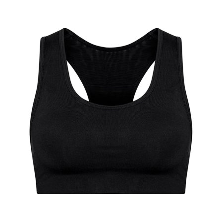 Stay in Place Compression Sports Bra A/B Women undergarment Black 65