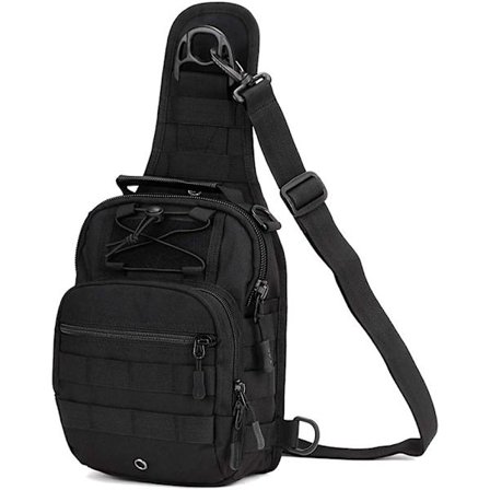Sling Bag Tactical Military Molle Axelväska Herr Bröstväska Multifunktionsryggsäck för sportjakt,svart