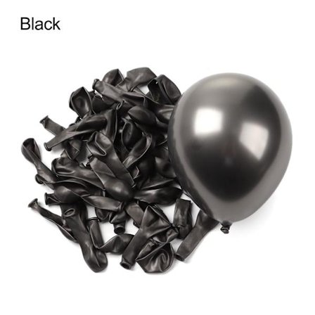50st 5inch Latex Ballong Uppblåsbara Leksaker SVART