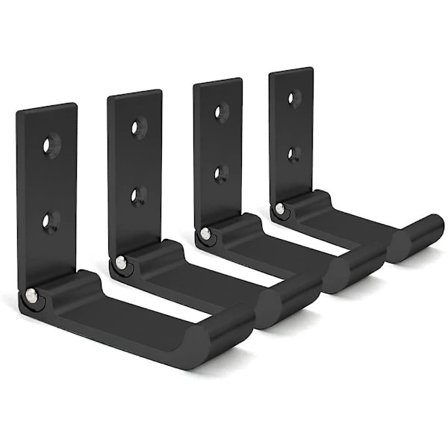 Foldbare vægkroge, 4 stk. vægmonteret hjelmholder, usynlige knager, aluminium vægkrog