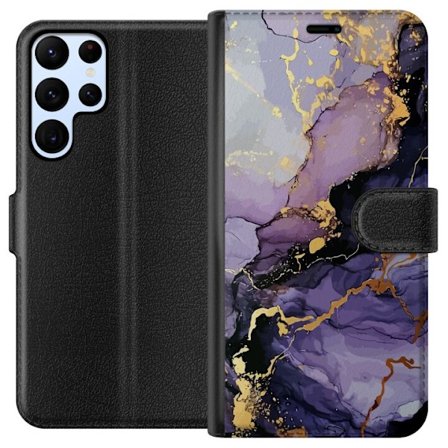 Kompatibelt Lommeboketui til Samsung Galaxy S24 Ultra Lilla Marmor