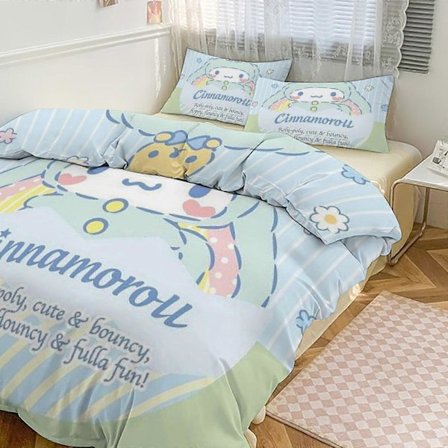 Bh484 Cinnamoroll Sängkläder Set för Barn Män Kvinnor Full Storlek Täcke Set 3 delar Täcke Set 1 Täcke Överdrag och 2 Örngott-xp ka484